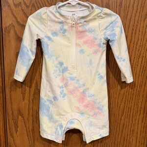 GAP Pastel Baby Romper with Zipper Swimsuit Rash Guard Swim